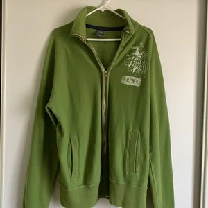 Lime green A&F cardigan sweater zip up